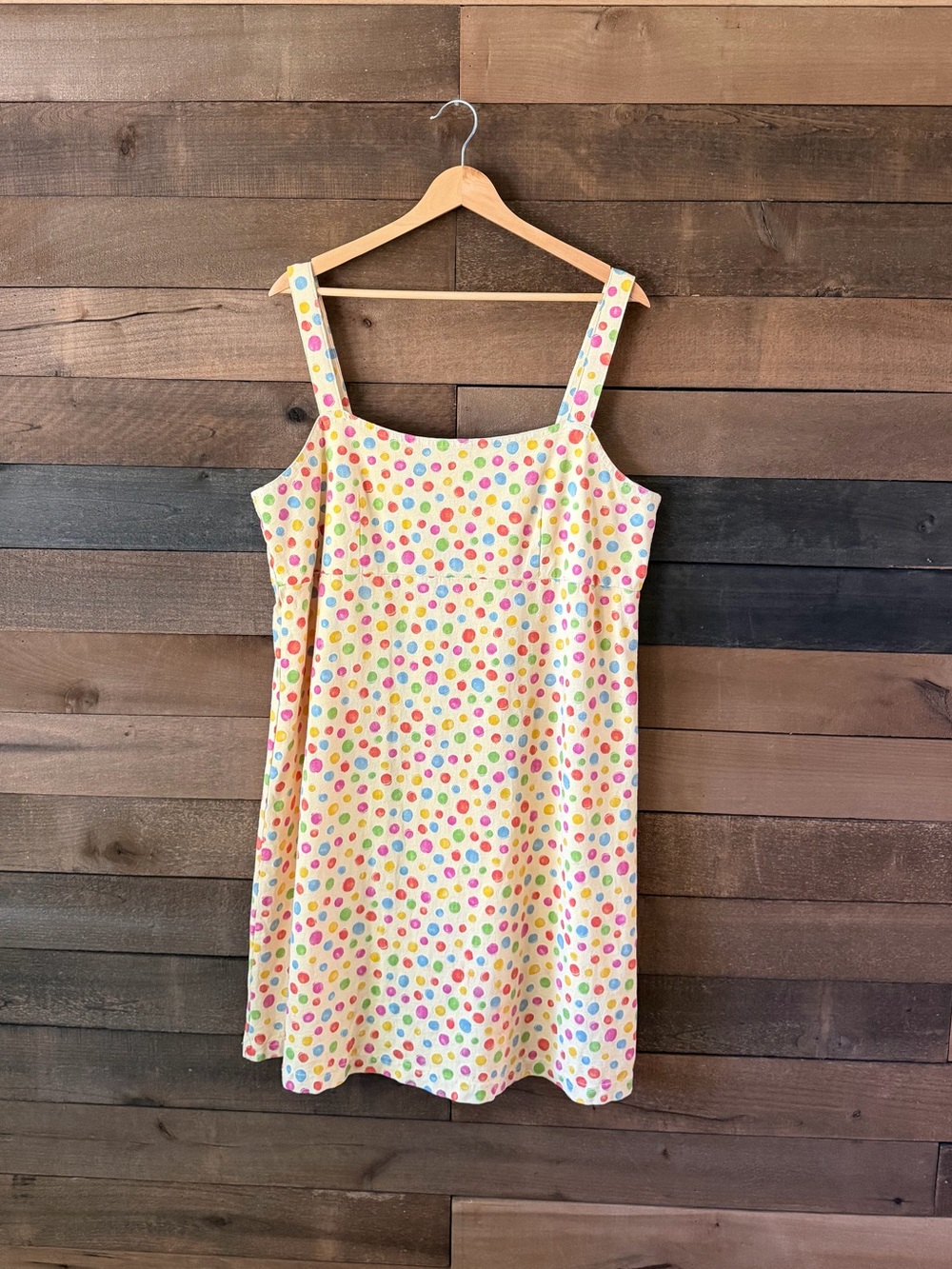 Vintage Fresh Produce Polka Dot Cotton Sundress Colorful Made In USA XL
